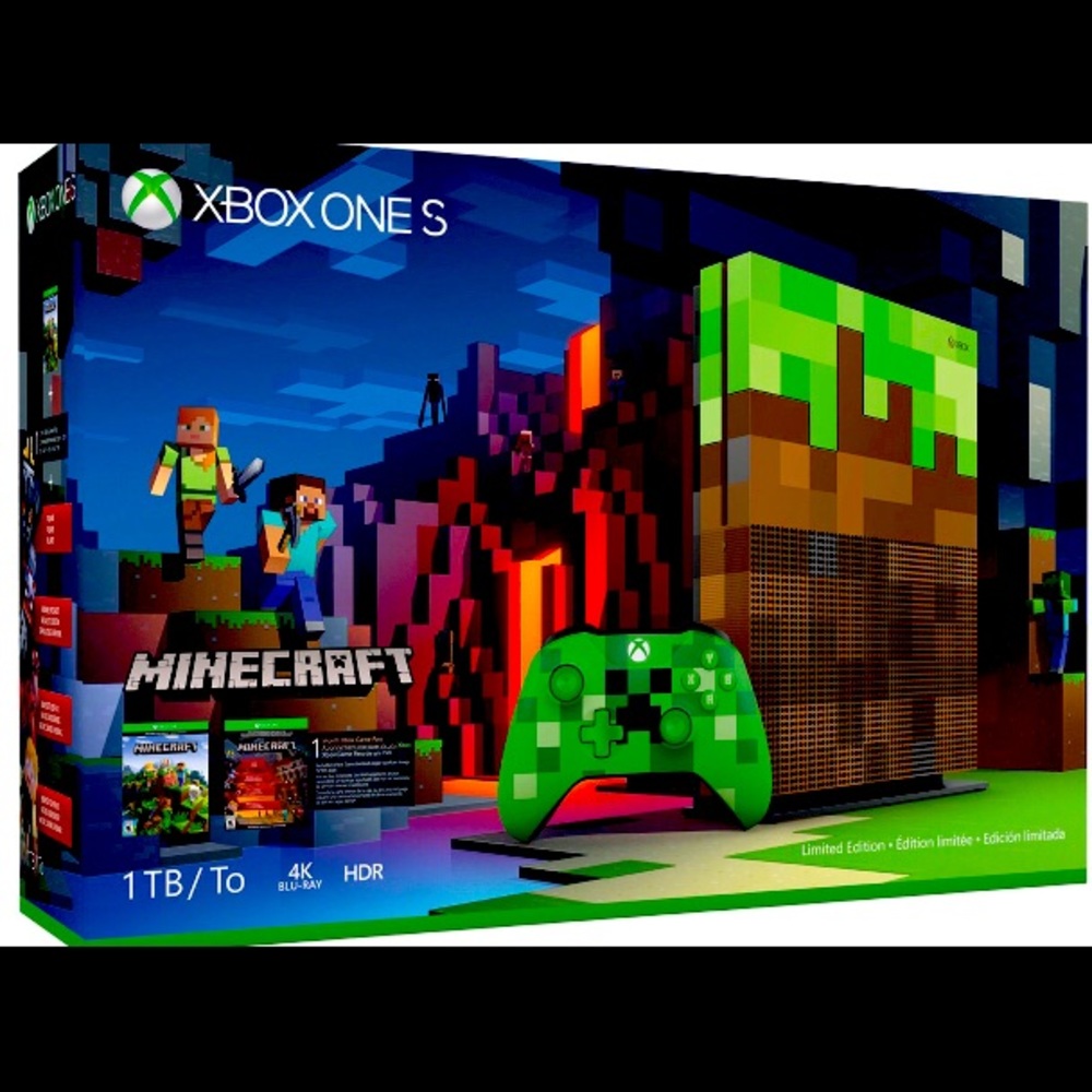 Xbox One S- limited edition 1TB Minecraft